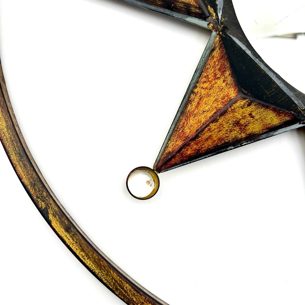 Metal Sunburst Starburst Mirror 22" Mid Century Modern Atomic Celestial Wall Art - Picture 11 of 16